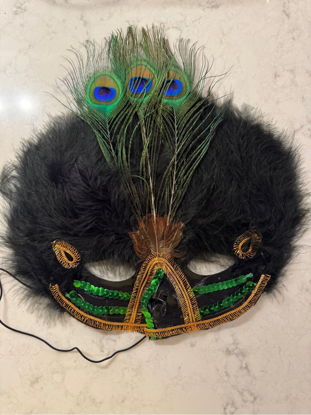 3 Feathered MARDI GRAS MASQUERADE PARTY MASK